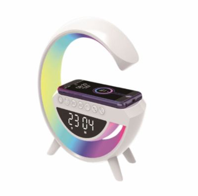 Noas Simi G Şeklinde, Çok Fonksiyonlu, Kablosuz Şarj Standlı, Bluetooth Hoparlör, Rgb Gece Lambası Şarj Standı