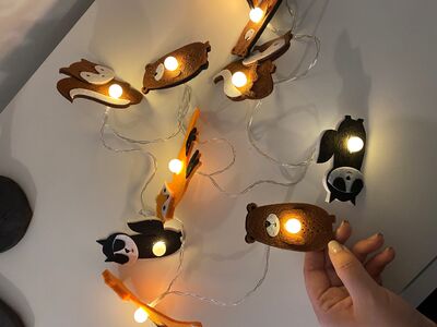 Orman Hayvanlı Led Işık Zinciri Keçe Ledli Işık