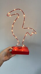 Peri Ledli Metal Flamingo Led Işıklı Masa Dekoru Masa Lambası - Thumbnail