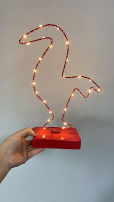 Peri Ledli Metal Flamingo Led Işıklı Masa Dekoru Masa Lambası