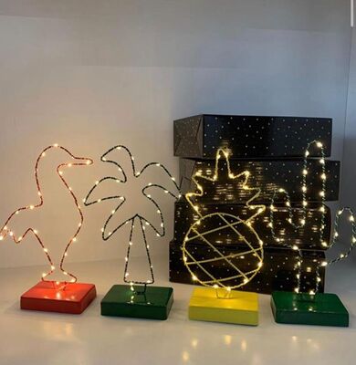 Peri Ledli Metal Kaktüs Masa Dekoru Kaktüs Led Işıklı Masa Lambası