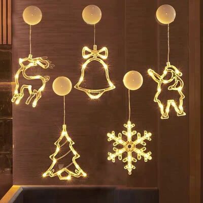 Pilli Çan Led Işıklı Vitrin, Kapı Ve Cam Süsü Yılbaşı Led Dekoratif Aydınlatma Kapı Süsü