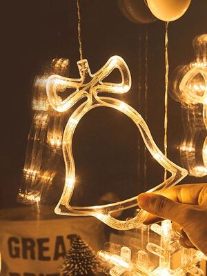 Pilli Çan Led Işıklı Vitrin, Kapı Ve Cam Süsü Yılbaşı Led Dekoratif Aydınlatma Kapı Süsü