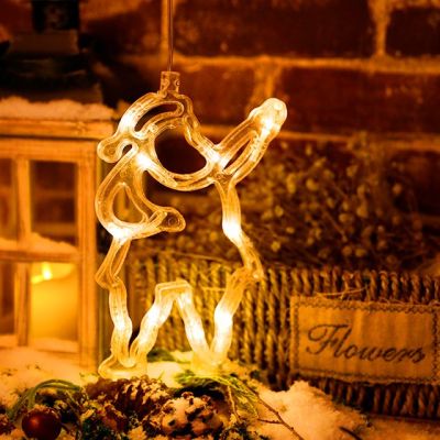 Pilli Noel Baba Led Işıklı Vitrin, Kapı Ve Cam Süsü Yılbaşı Led Dekoratif Aydınlatma Kapı Süsü