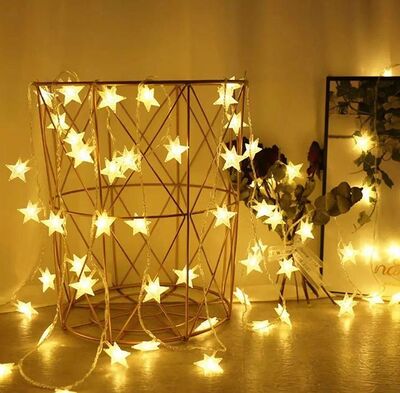 Yıldızlı İp Led Işık Süs - 2 Metre - Fişli Yıldız Led